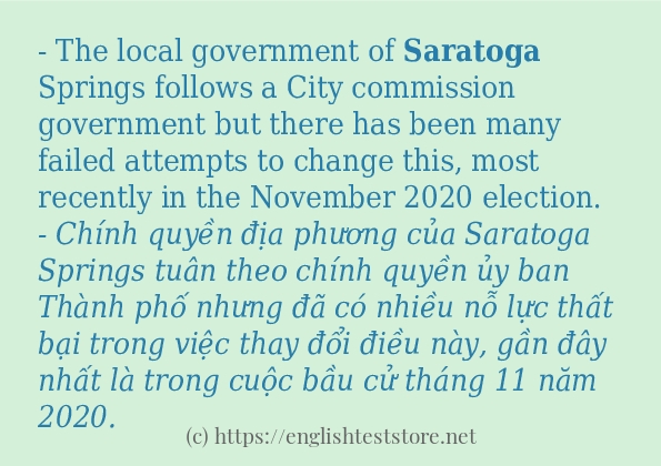 saratoga cách sử dụng trong câu và ví dụ
