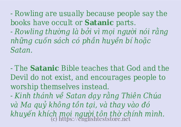 satanic cách dùng và ví dụ trong câu