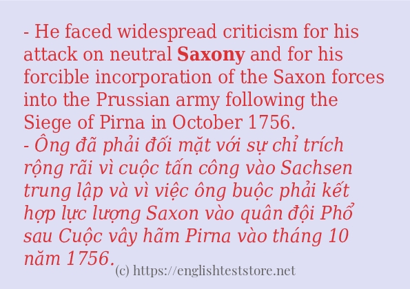 saxony sử dụng thực tế trong câu