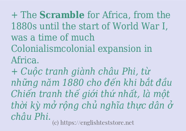 scramble cách dùng và ví dụ trong câu