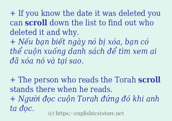 scroll câu ví dụ và cách dùng