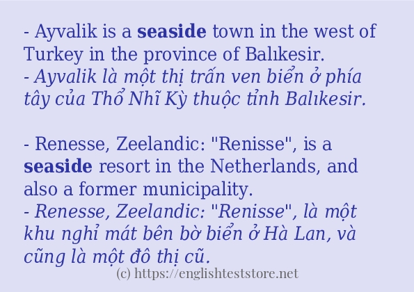 seaside các cách dùng và câu ví dụ