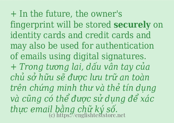 securely các cách dùng và câu ví dụ