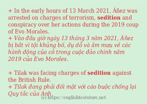 sedition cách sử dụng trong câu và ví dụ sedition cách sử dụng trong câu và ví dụ