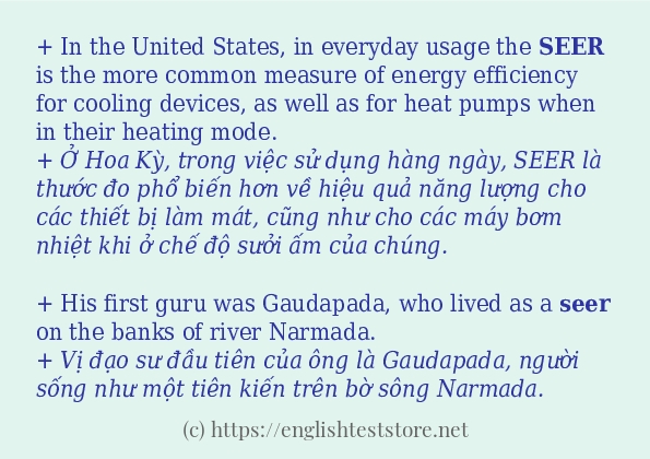 seer câu ví dụ về cách dùng
