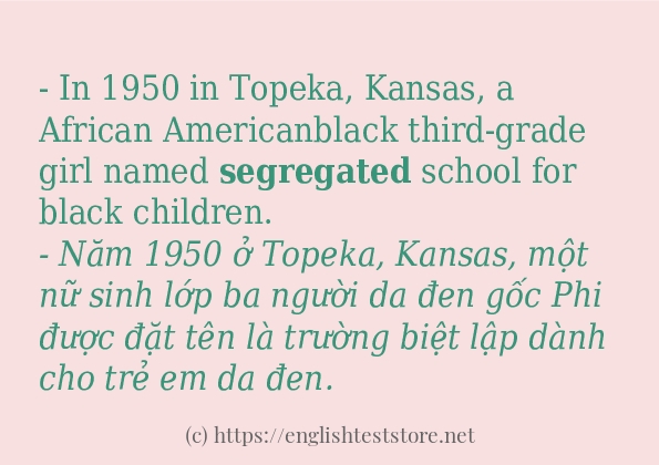 segregated cách dùng và ví dụ trong câu