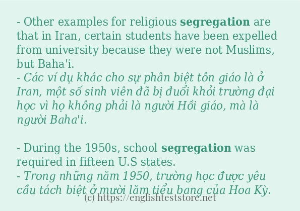 segregation cách sử dụng trong câu và ví dụ