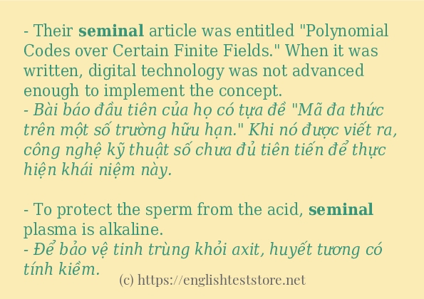 seminal cách dùng và câu ví dụ seminal cách dùng và câu ví dụ