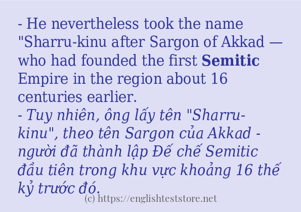 semitic cách dùng và ví dụ trong câu