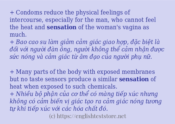sensation cách sử dụng trong câu và ví dụ
