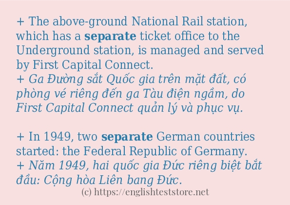 separate câu ví dụ về cách dùng separate câu ví dụ về cách dùng