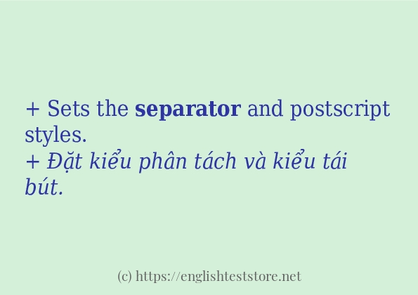 separator cách sử dụng và câu ví dụ
