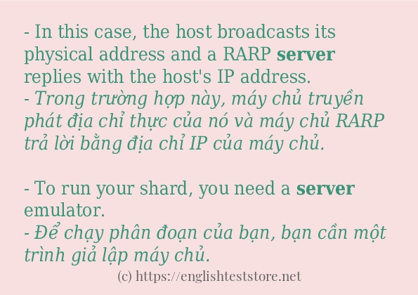 server ví dụ cách dùng trong câu