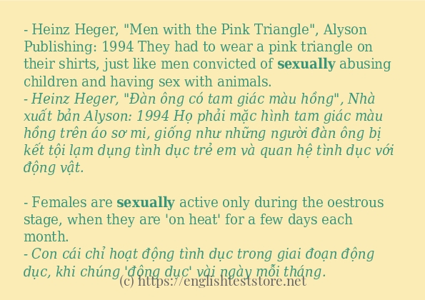sexually cách dùng và ví dụ trong câu sexually cách dùng và ví dụ trong câu