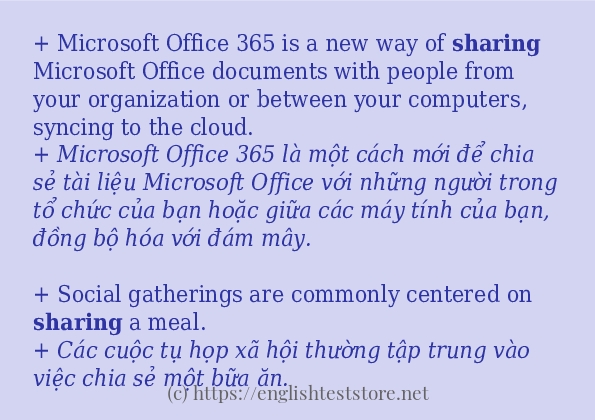 sharing câu ví dụ và cách sử dụng