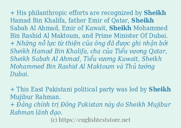 sheikh sử dụng thực tế trong câu
