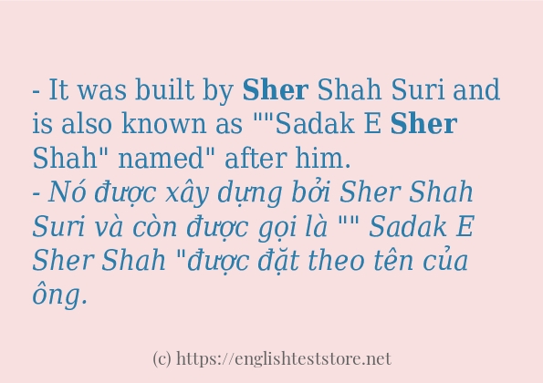 sher cách sử dụng và câu ví dụ