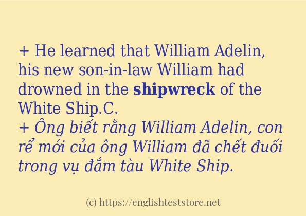 shipwreck cách dùng và ví dụ trong câu