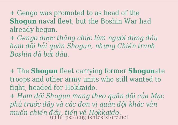 shogun sử dụng thực tế trong câu