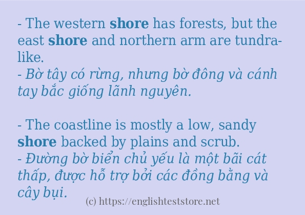 shore cách dùng và ví dụ trong câu