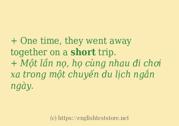 short sử dụng thực tế trong câu