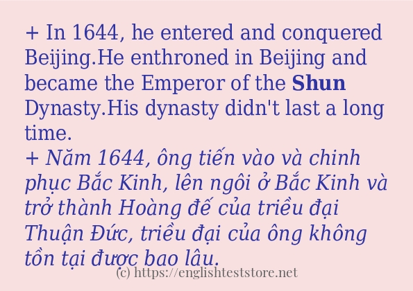 shun các ví dụ và câu điển hình