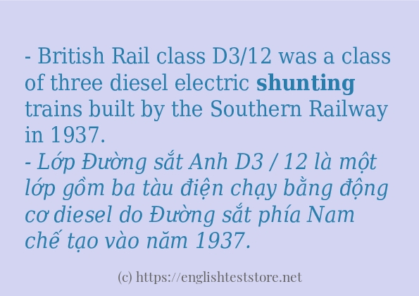 shunting cách dùng và câu ví dụ