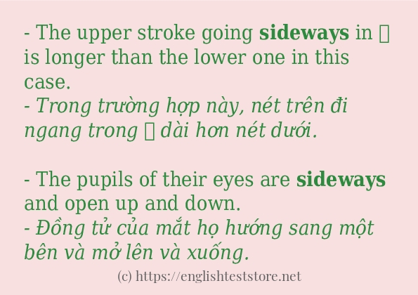 sideways ví dụ cách dùng trong câu