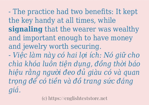 signaling cách sử dụng trong câu và ví dụ