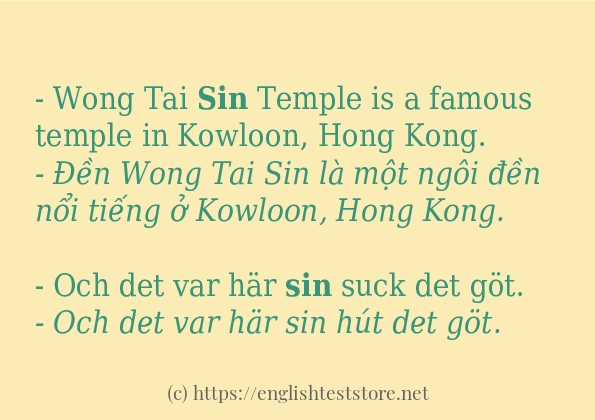 sin sử dụng thực tế trong câu