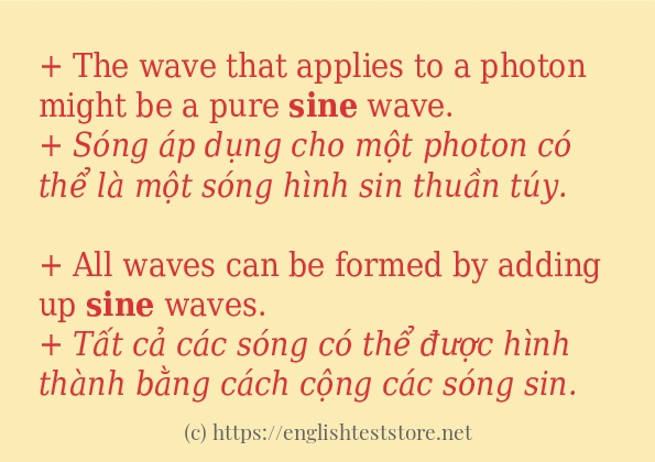 sine ví dụ cách dùng trong câu
