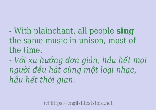 sing áp dụng trong câu và ví dụ