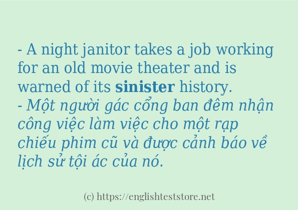 sinister câu ví dụ và cách sử dụng