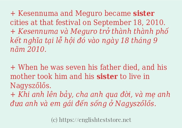 sister sử dụng thực tế trong câu