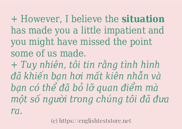 situation cách sử dụng trong câu và ví dụ