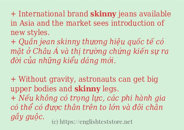 skinny câu ví dụ và cách sử dụng