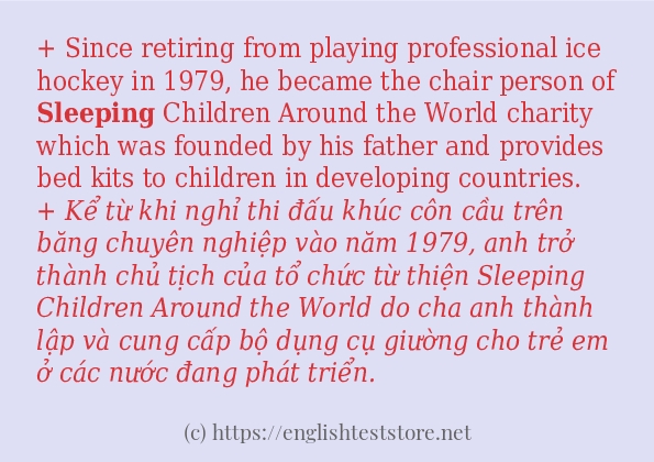 sleeping cách sử dụng trong câu và ví dụ