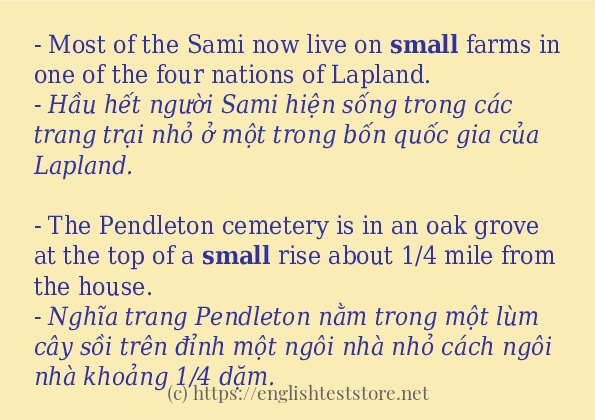 small cách sử dụng trong câu và ví dụ