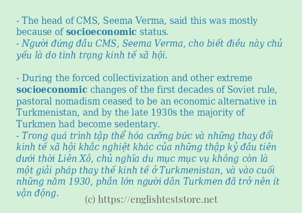 socioeconomic câu ví dụ và cách sử dụng