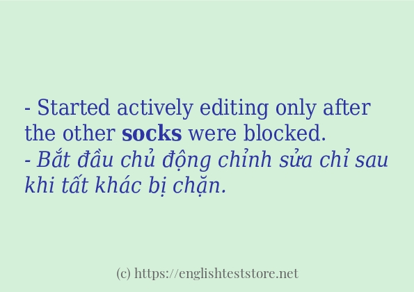 socks cách dùng và ví dụ trong câu