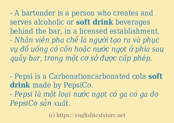soft drink câu ví dụ và cách dùng