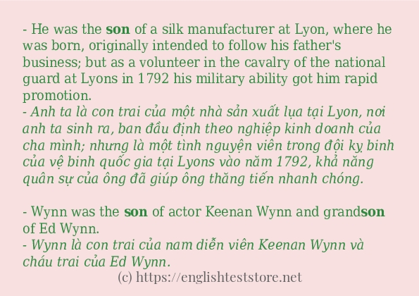 son câu ví dụ về cách dùng