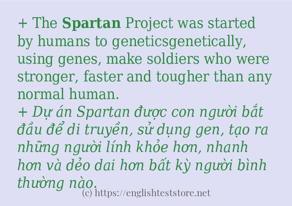 spartan ví dụ và cách sử dụng trong câu