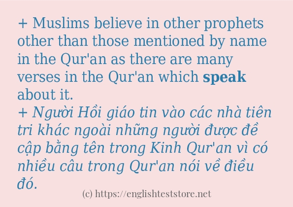 speak câu ví dụ và cách sử dụng