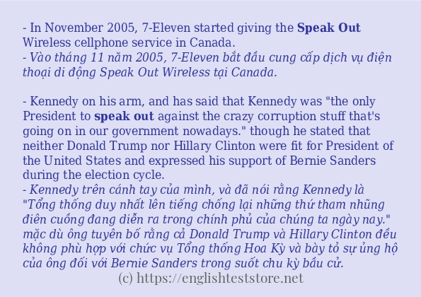 speak out cách dùng và ví dụ trong câu