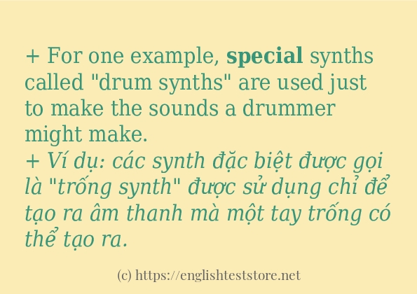 special cách dùng và câu ví dụ