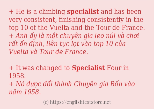 specialist cách dùng trong câu và ví dụ