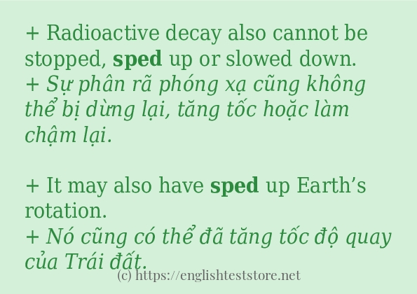 sped cách dùng và câu ví dụ