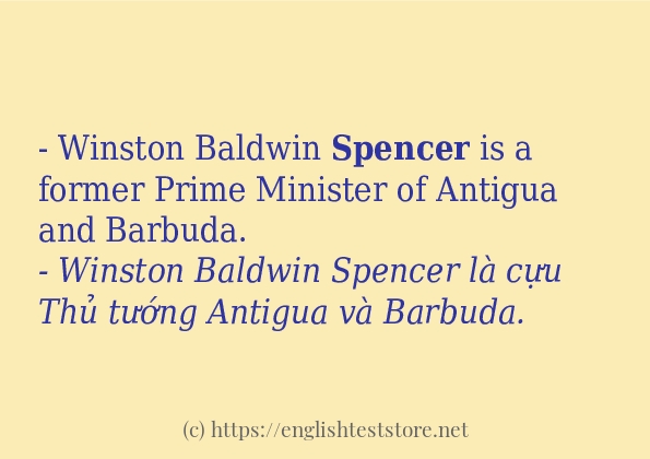 spencer ví dụ và cách sử dụng trong câu