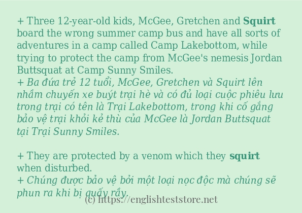 squirt ví dụ cách dùng trong câu squirt ví dụ cách dùng trong câu